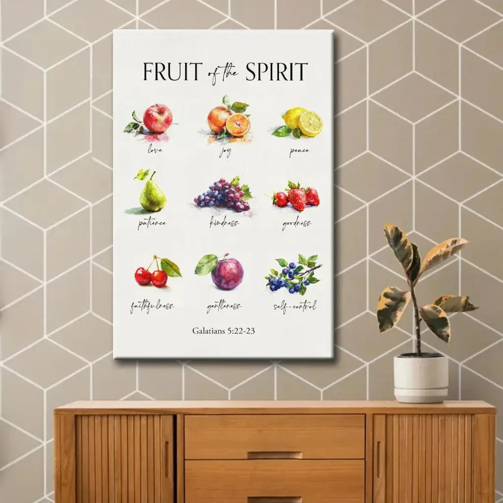 christian wall decor galatians 5 22 23 fruit of the spirit wall art canvas (view 6)