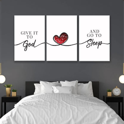 give it to god and go to sleep 3 panel wall art canvas (Landscape) (view 2)