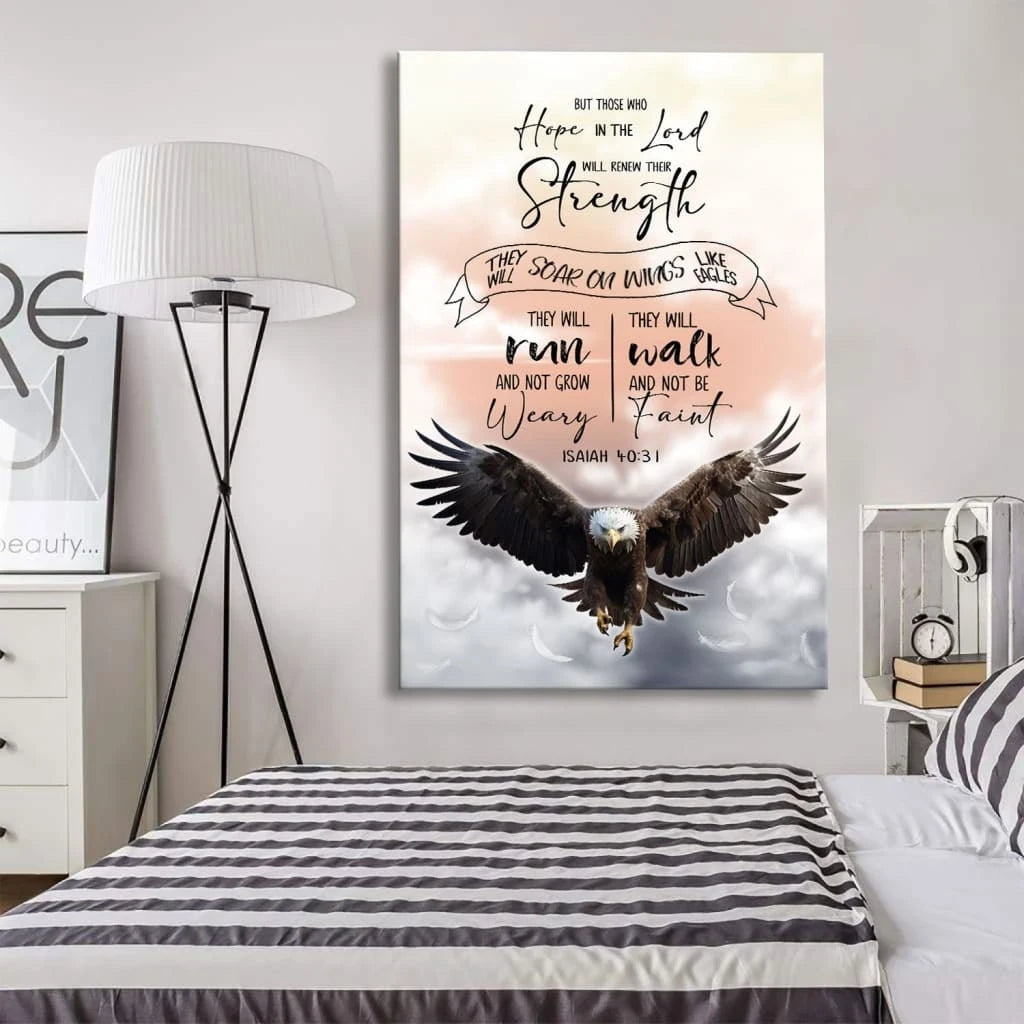 isaiah 40 31 renew their strength eagle wall art canvas (view 5)