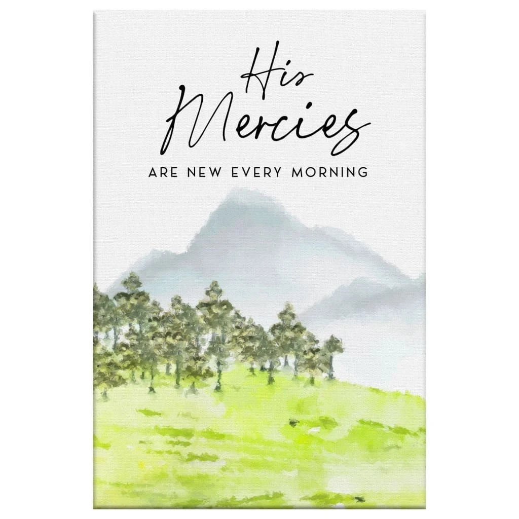 his mercies are new every morning great is thy faithfulness 2 panel wall art canvas (Landscape) (view 4)