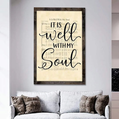 it is well with my soul hymn sheet music christian wall art canvas (view 4)