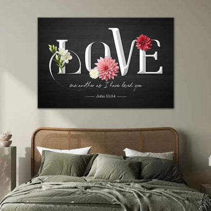 love one another as i have loved you john 13 34 wall art canvas (Landscape) (view 3)