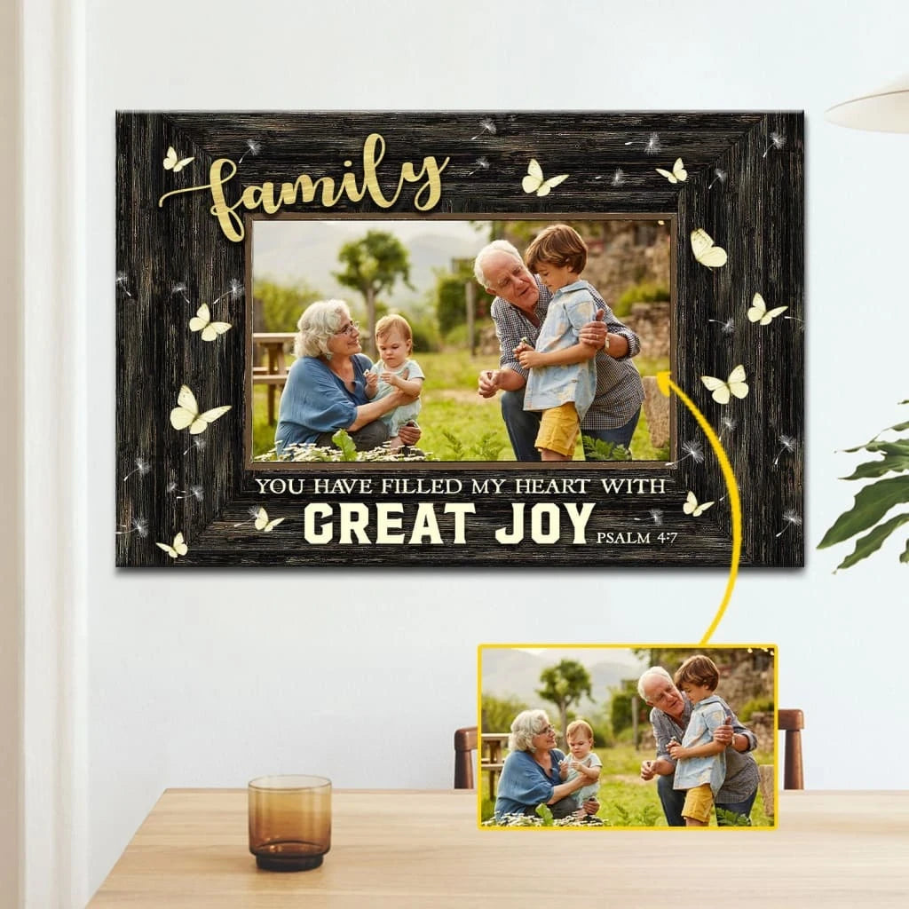 you have filled my heart with great joy personalized custom photo canvas (Landscape) (view 4)