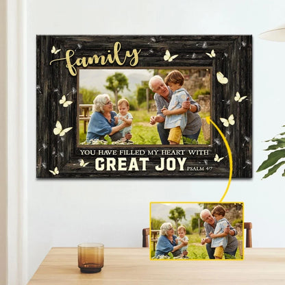 you have filled my heart with great joy personalized custom photo canvas (Landscape) (view 4)