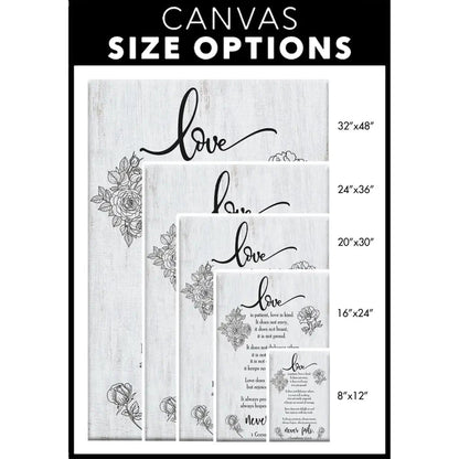 love never fails 1 corinthians 13 4 8 wall art canvas (Landscape) (view 8)