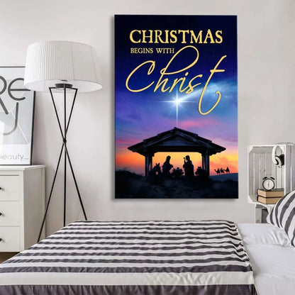 christmas begins with christ wall art canvas (view 5)