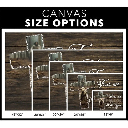 fear not for i am with you jesus and lost sheep wall art canvas (Landscape) (view 8)