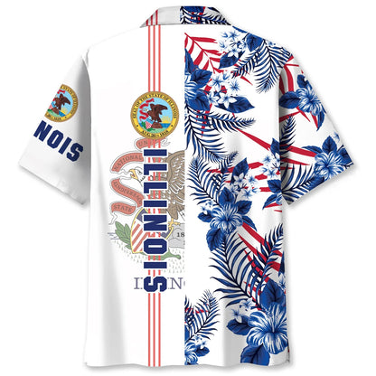 Illinois State Hawaiian Shirt Blue