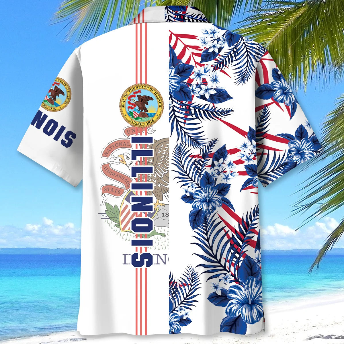Illinois State Hawaiian Shirt Blue