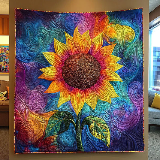 Illusion Sunflower Quilt Blanket
