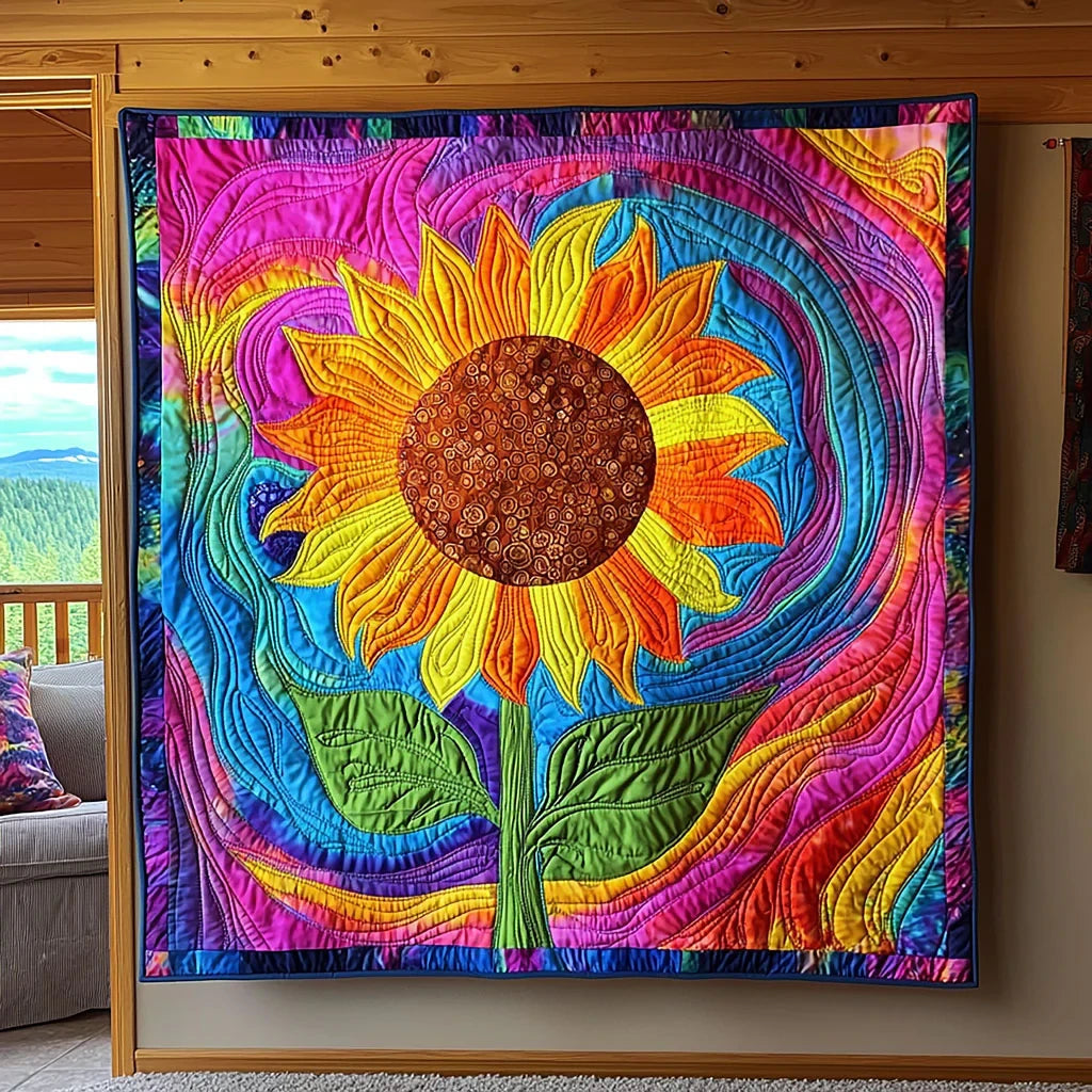 Illusion Sunflower Quilt Blanket