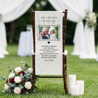 In Loving Memory Photo Wedding Chair Sign Personalized Memorial Seat Sign With Picture, gentle memorial keepsake (view 5)