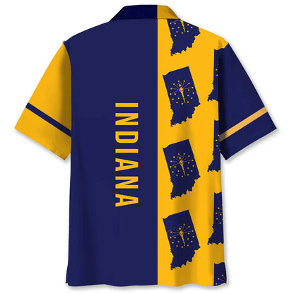 Indiana State Flag Hawaiian Shirt