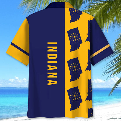Indiana State Flag Hawaiian Shirt