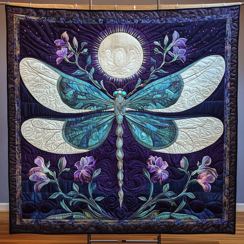 Indigo Night Dragonfly Quilt Blanket