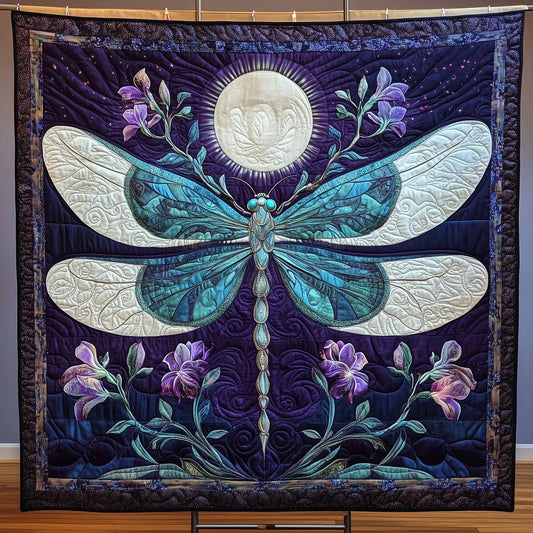 Indigo Night Dragonfly Quilt Blanket
