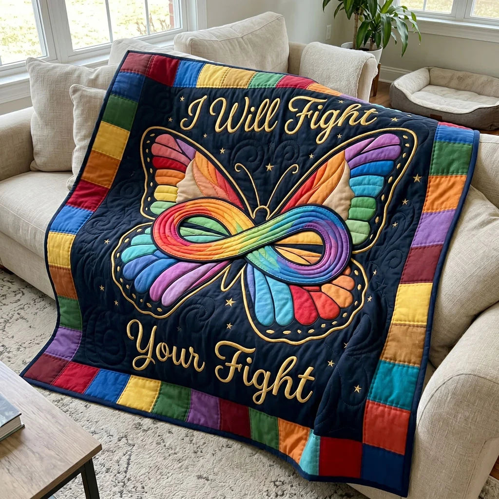 Infinity Strength Butterfly Support Quilt Blanket