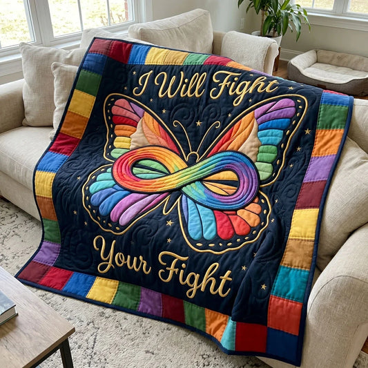 Infinity Strength Butterfly Support Quilt Blanket