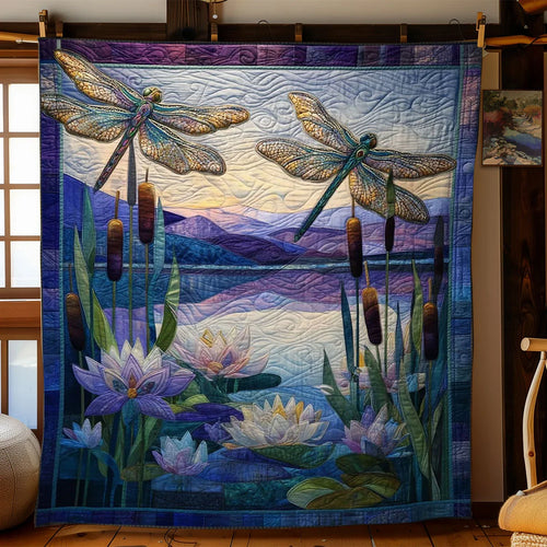 Inner Light Lotus Quilt Blanket