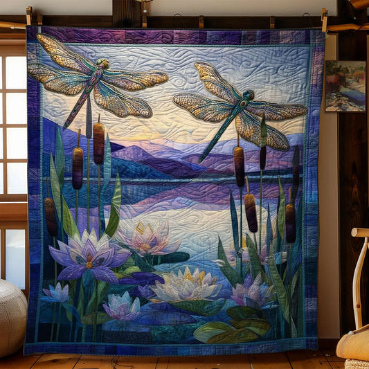 Inner Light Lotus Quilt Blanket