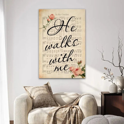 he walks with me wall art canvas print (Landscape) (view 4)