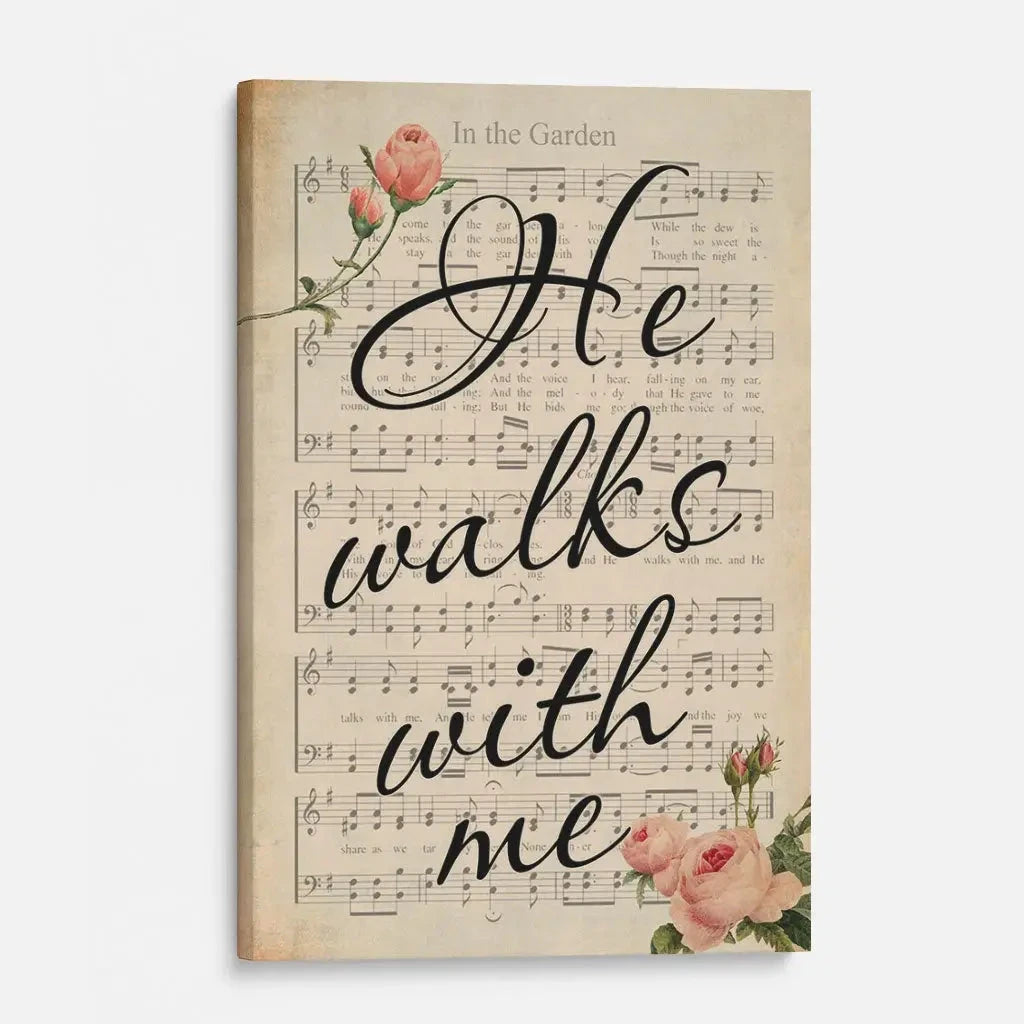 he walks with me wall art canvas print (Landscape) (view 5)