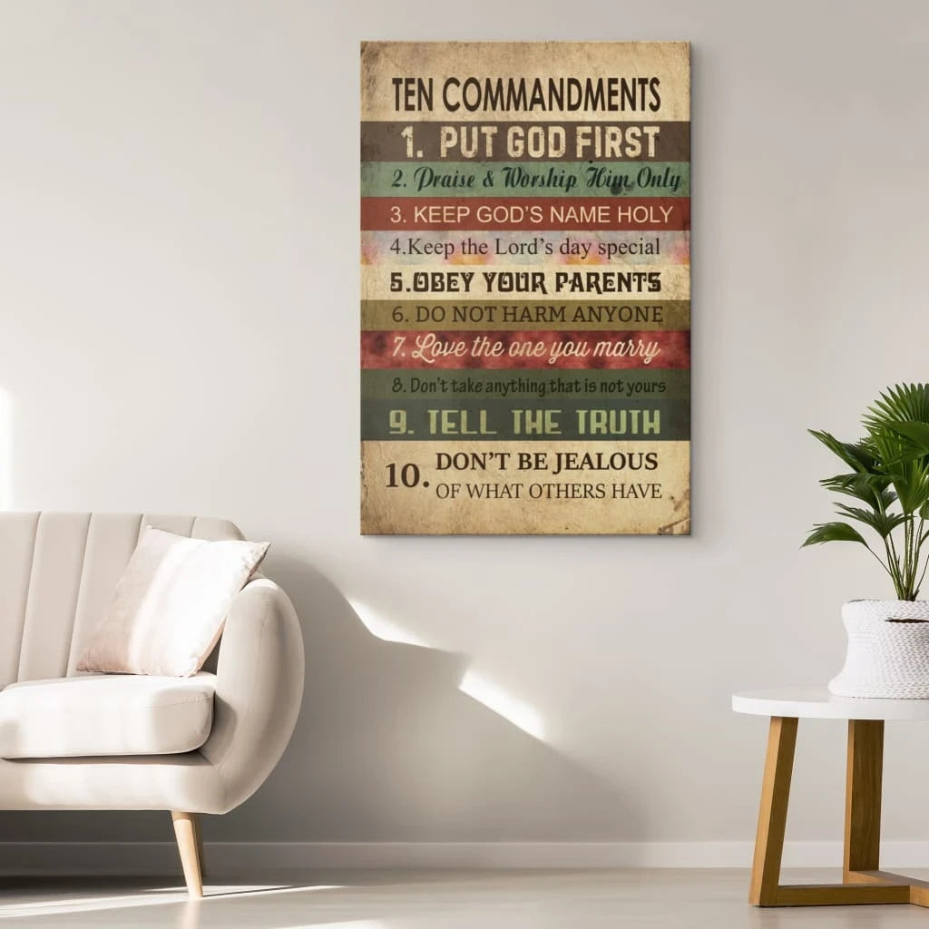 ten commandments wall art canvas (view 3)