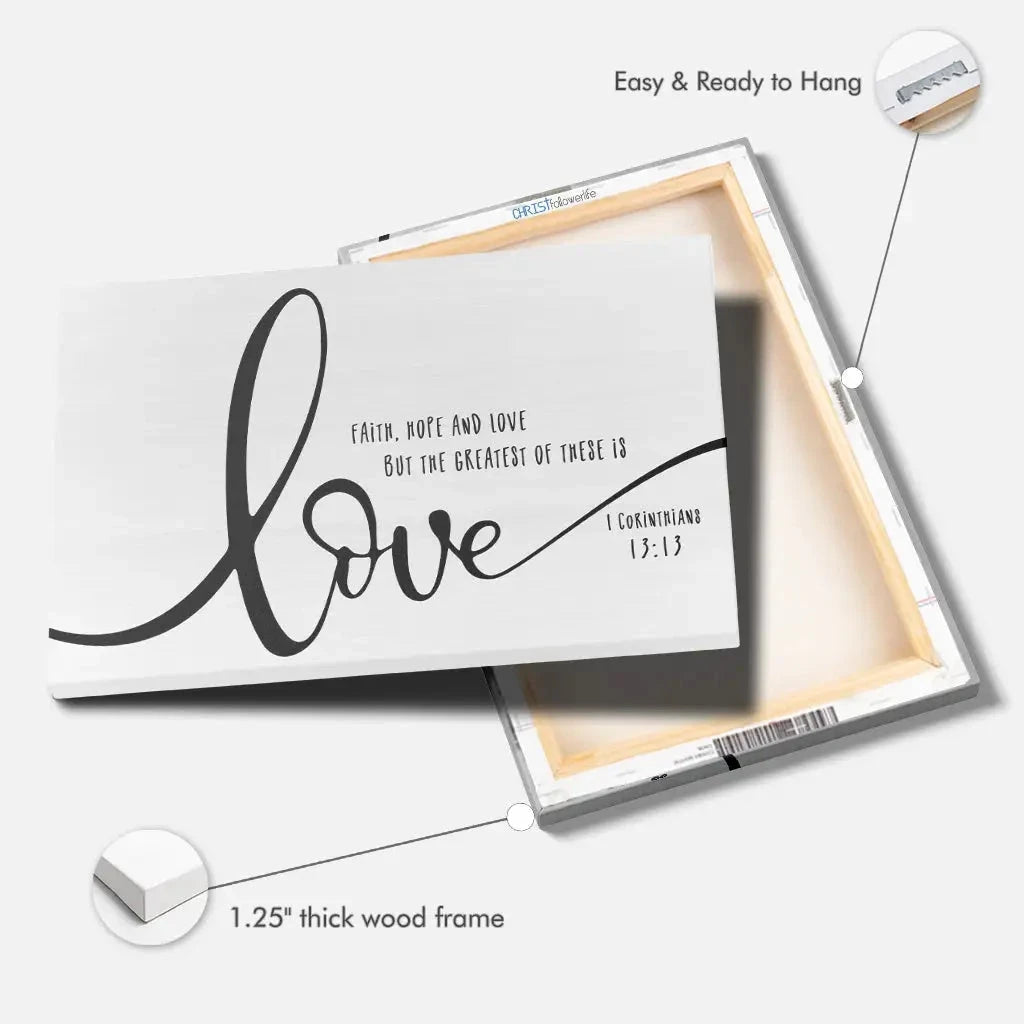 faith hope and love wall art canvas (Landscape) (view 9)