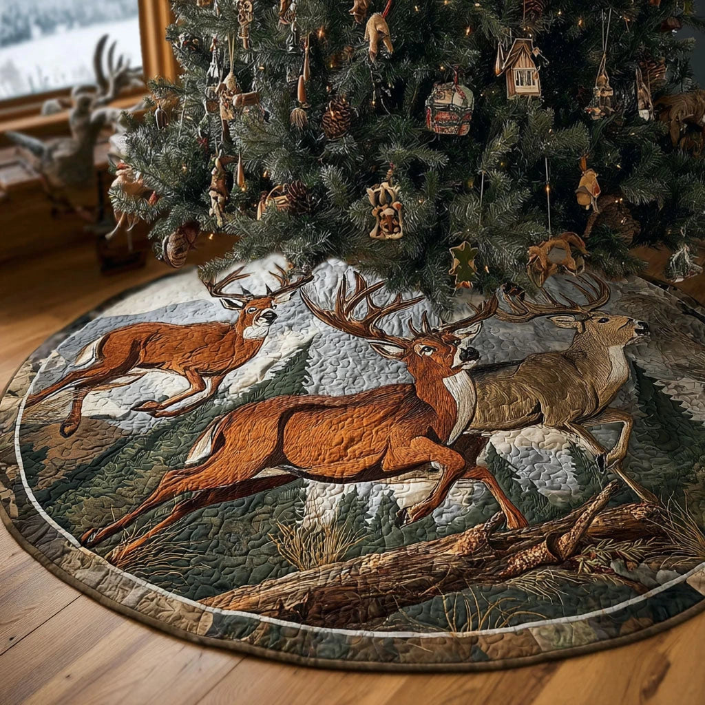 Into the Wild Christmas Quilted Tree Skirt