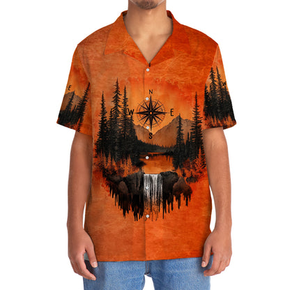 Into the Mountains I Go Orange Hawaiian Shirt - 2XL - hawaiian shirt