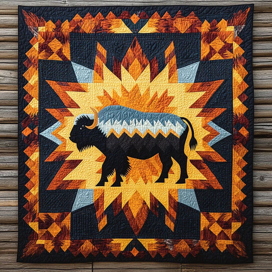 Iron Prairie Bison Quilt Blanket