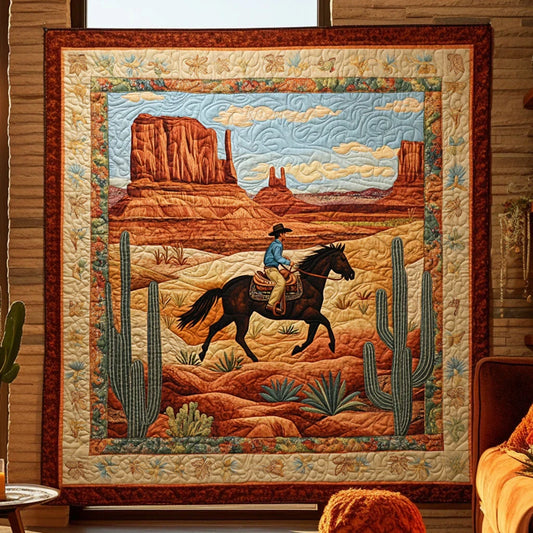 Iron Spur Cowboy Quilt Blanket