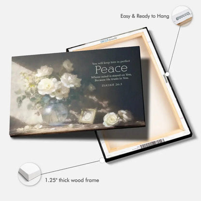 isaiah 26 3 you will keep him in perfect peace wall art canvas (Landscape) (view 4)