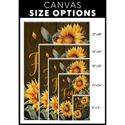 fear not for i am with you isaiah 41 10 canvas hummingbird sunflower christian wall art (Landscape) (view 6)