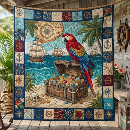 Island Treasure Parrot Quilt Blanket
