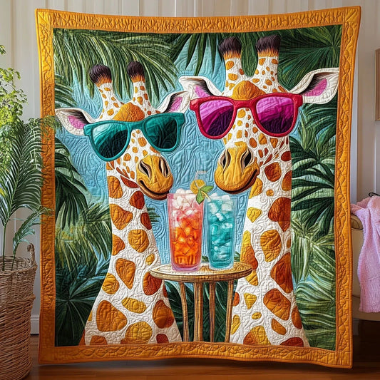 Island Vibes Giraffe Quilt Blanket