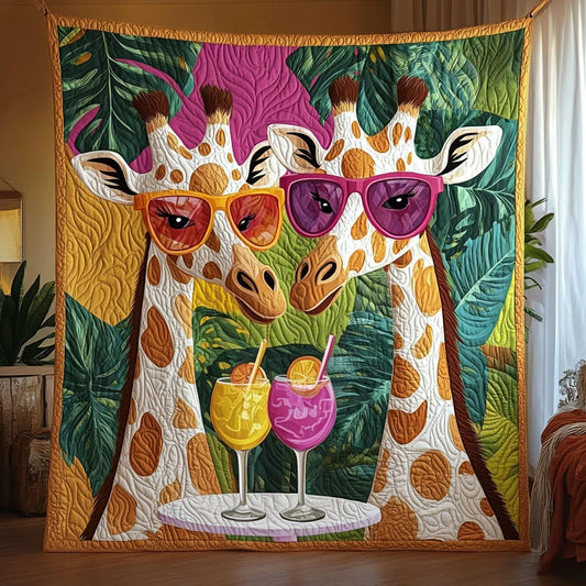 Island Vibes Giraffe Quilt Blanket