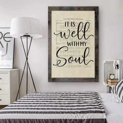 it is well with my soul hymn sheet music christian wall art canvas (view 5)