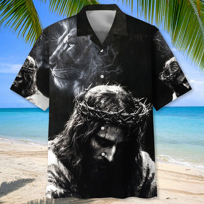 Jesus and Lion Art Hawaiian Shirt