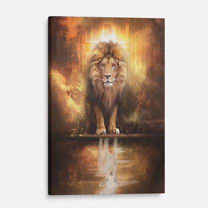 lion of judah reflection of the lamb wall art canvas (view 6)