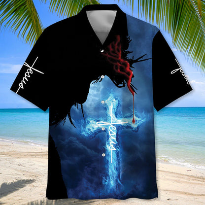 Jesus Blue Light Hawaiian Shirt