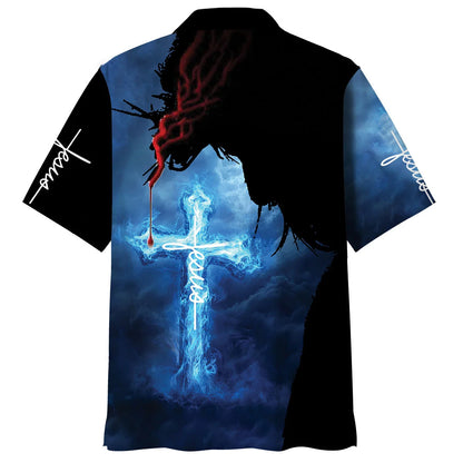 Jesus Blue Light Hawaiian Shirt