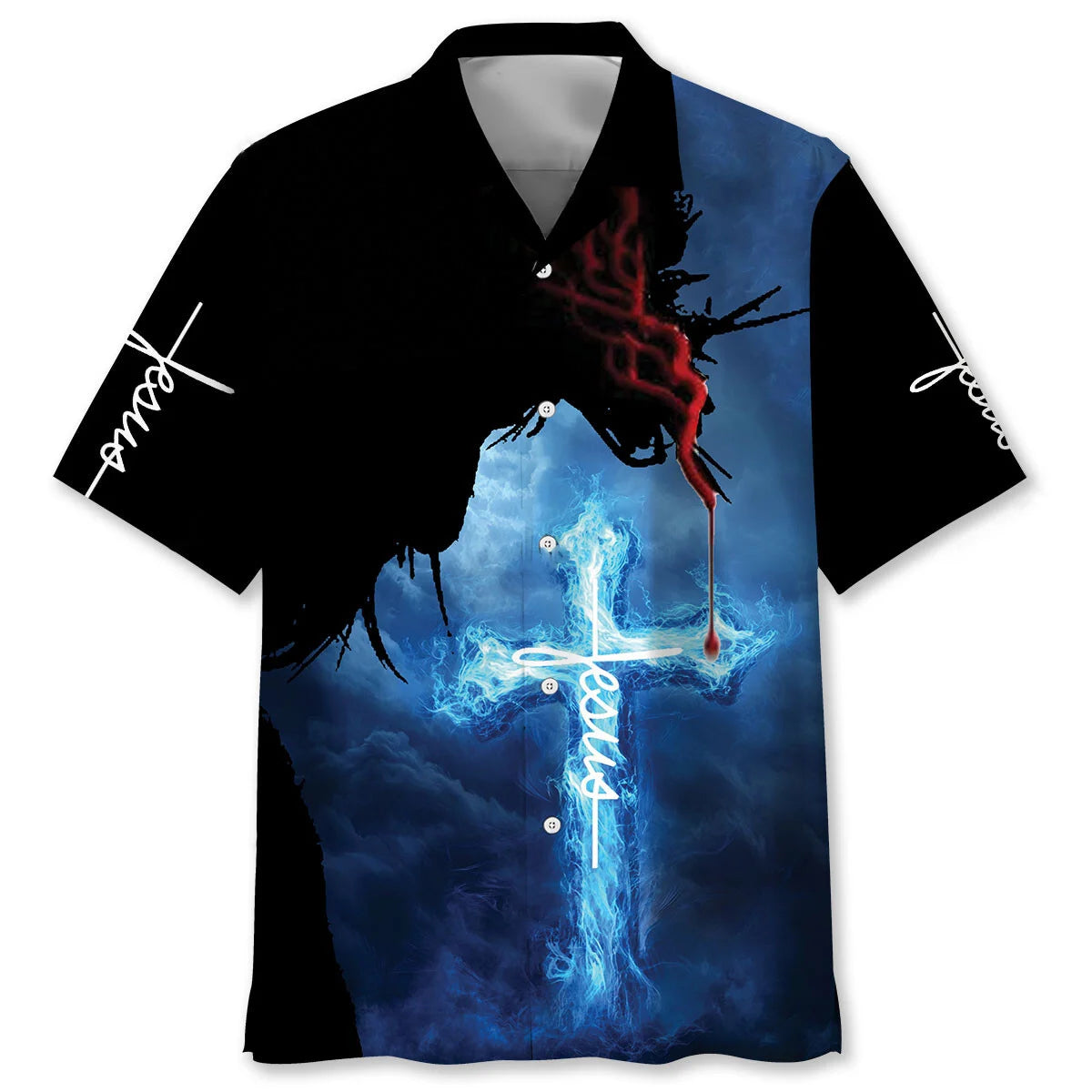Jesus Blue Light Hawaiian Shirt