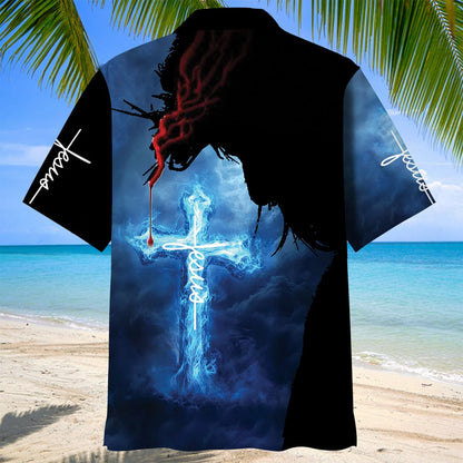 Jesus Blue Light Hawaiian Shirt