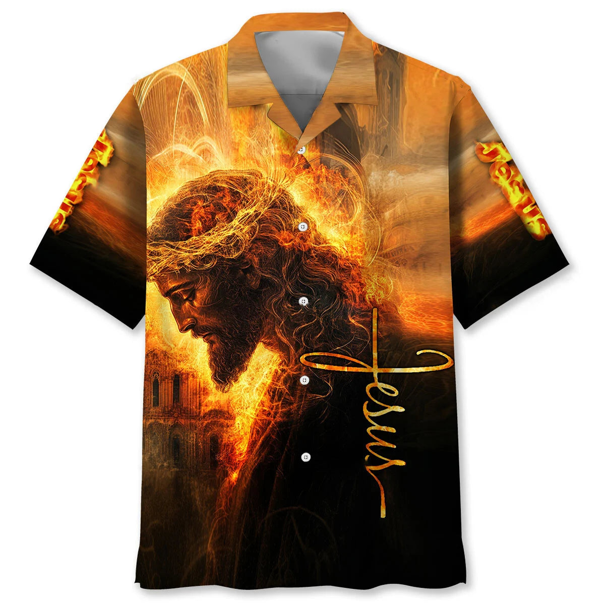 Jesus in the Fire Art Hawaiian Shirt
