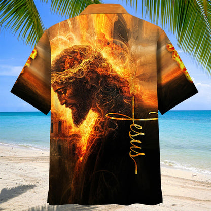 Jesus in the Fire Art Hawaiian Shirt