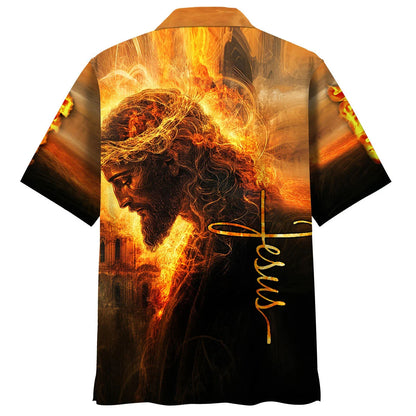 Jesus in the Fire Art Hawaiian Shirt