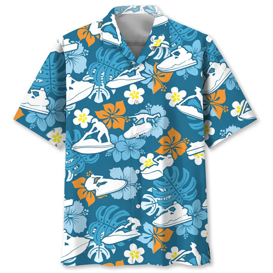 Jet Ski Tropical Hawaiian Shirt - S - hawaiian shirt
