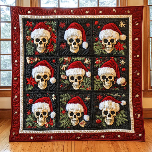 Jingle Skulls Quilt Blanket
