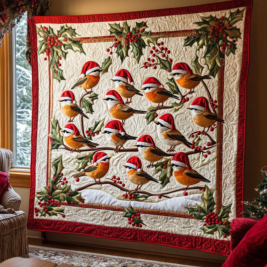 Jolly Choir European Robin Quilt Blanket